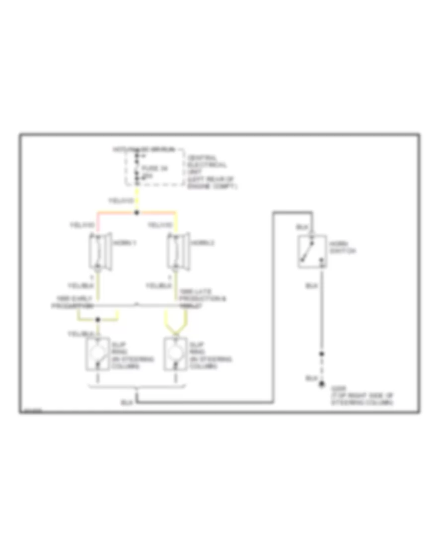 Horn Wiring Diagram for Volvo 850 T 5R 1995