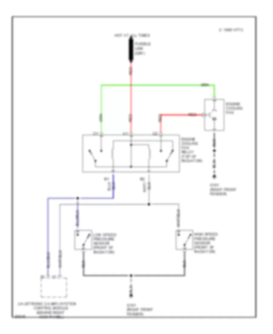 Cooling Fan Wiring Diagram for Volvo 940 Turbo 1995