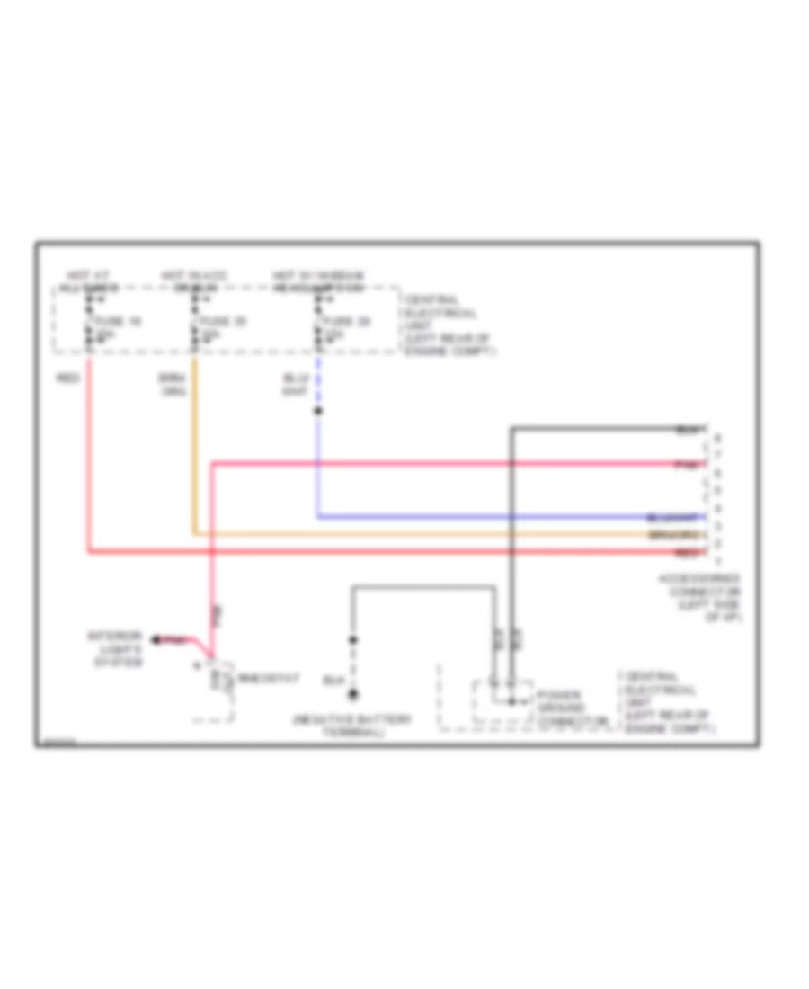 Accessories Connector Wiring Diagram for Volvo 850 GLT 1996