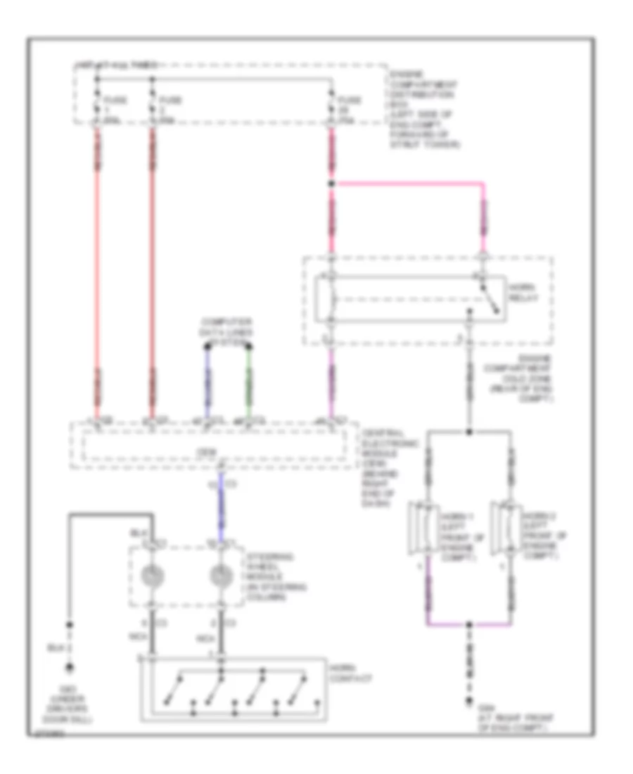 Horn Wiring Diagram for Volvo S80 2007