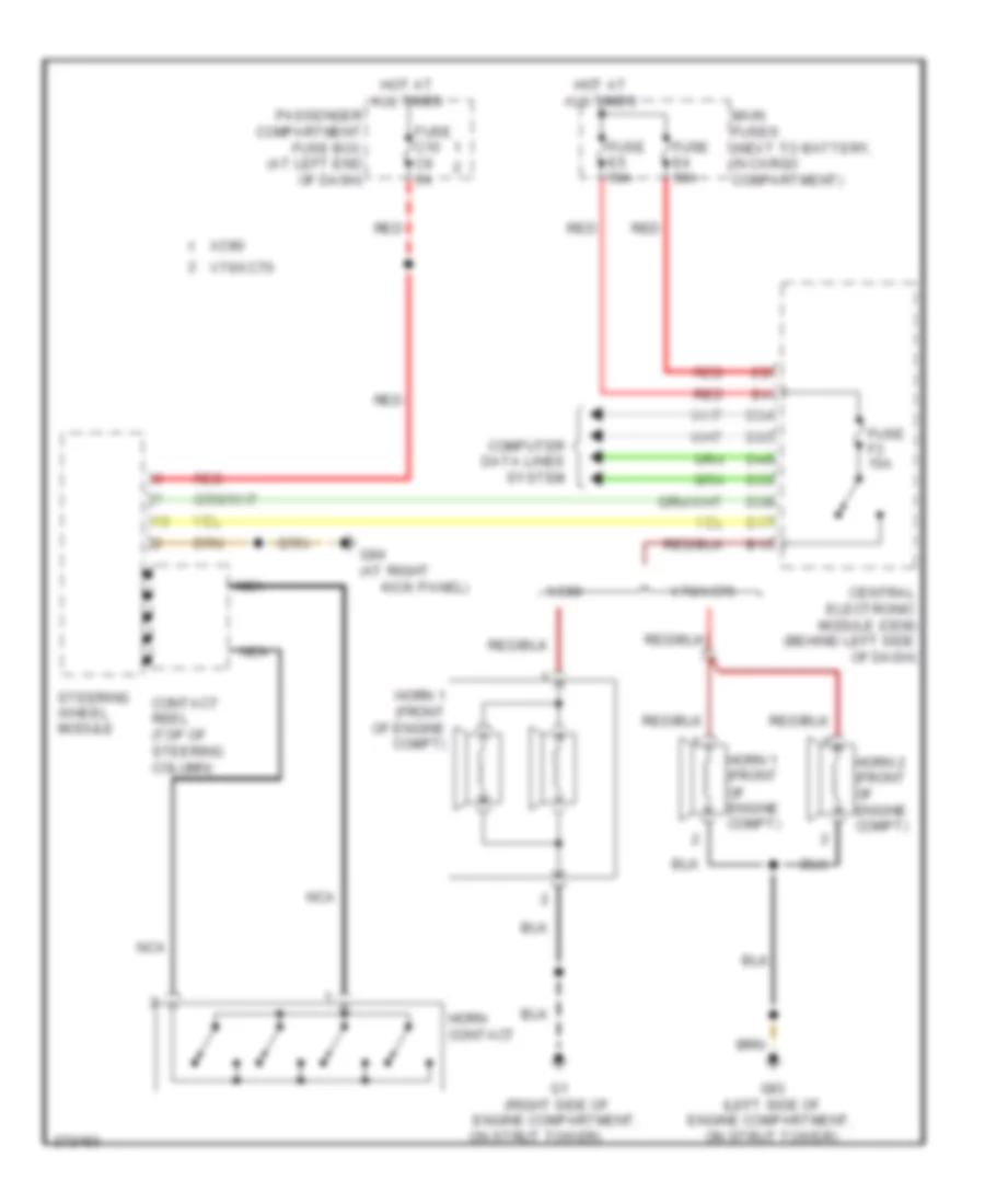 Horn Wiring Diagram for Volvo XC70 2007