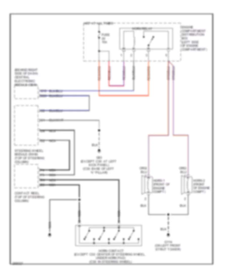 Horn Wiring Diagram for Volvo C30 T 5 2008