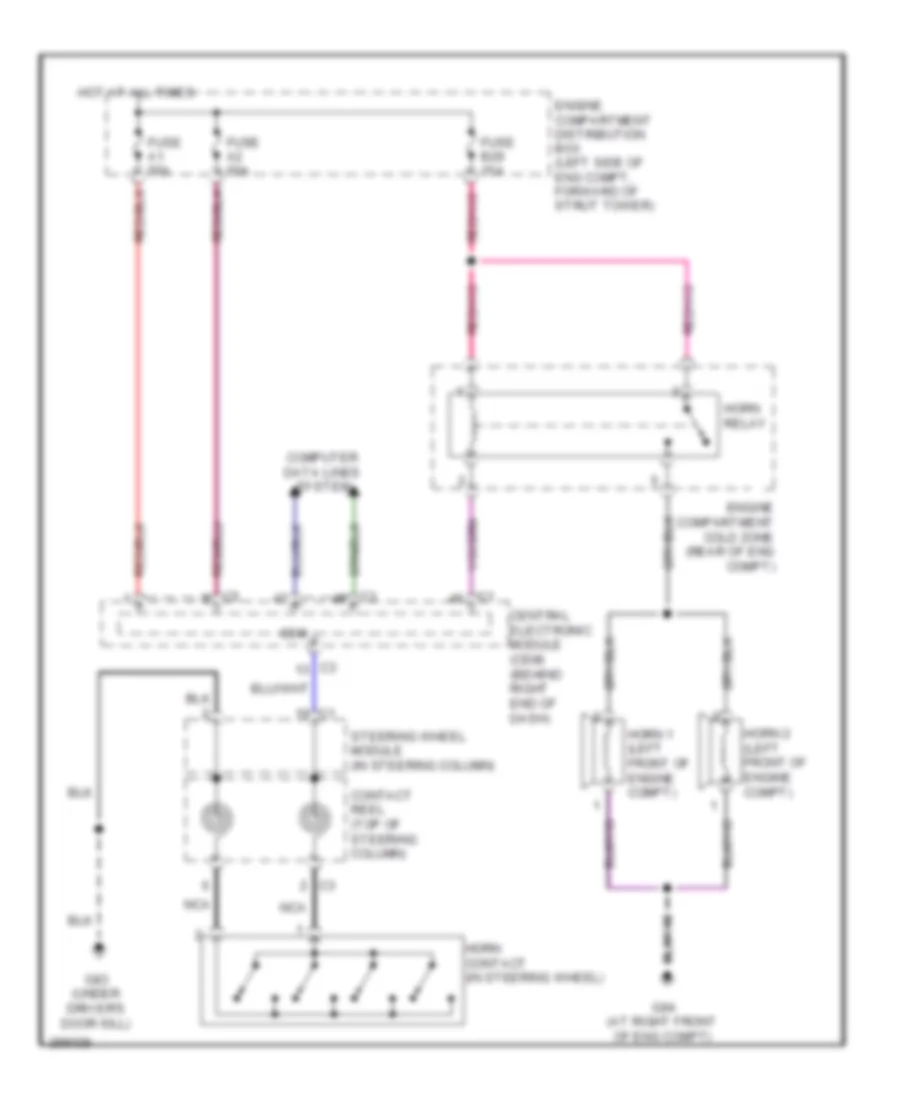 Horn Wiring Diagram for Volvo S80 T-6 2008