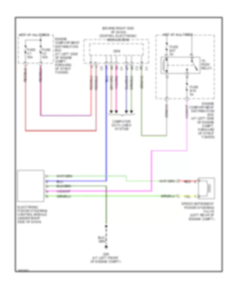 Electronic Power Steering Wiring Diagram, Late Production for Volvo V70 2008