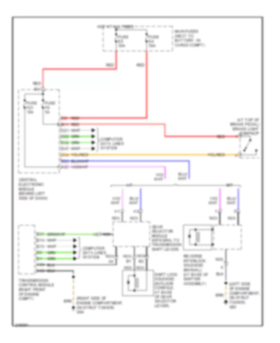 Shift Interlock Wiring Diagram, Early Production for Volvo V70 2008
