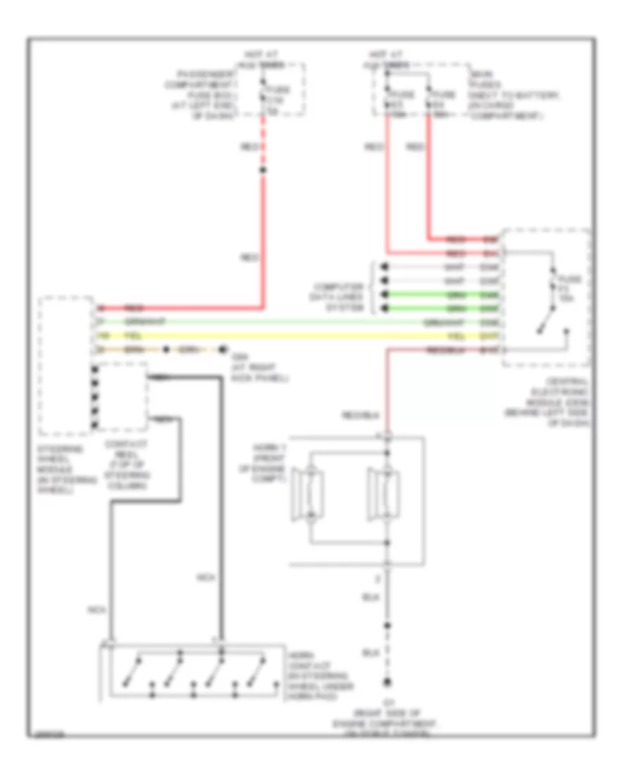 Horn Wiring Diagram for Volvo XC90 2008