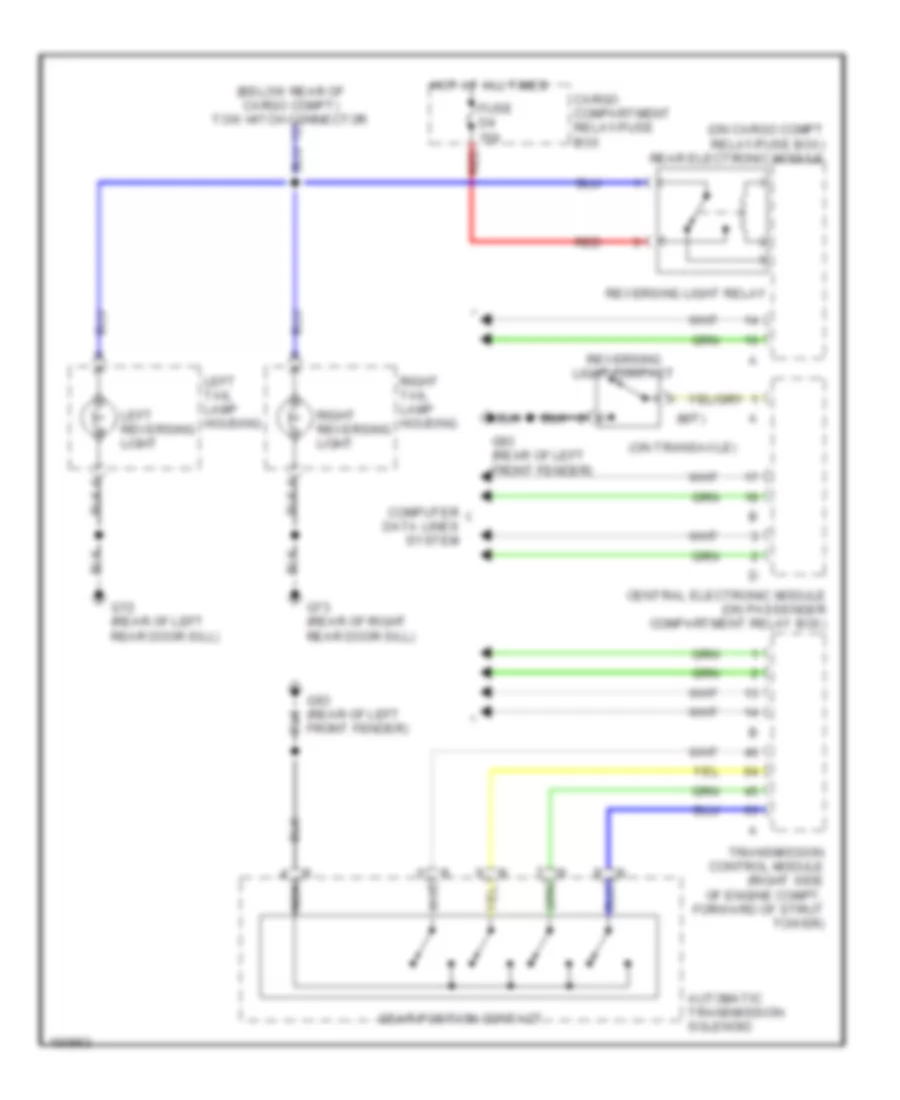 Back up Lamps Wiring Diagram for Volvo XC90 2003