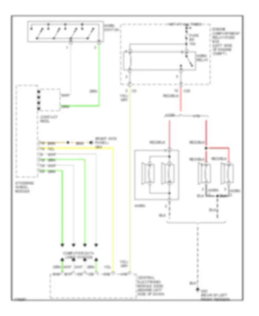 Horn Wiring Diagram for Volvo XC90 T-6 2003
