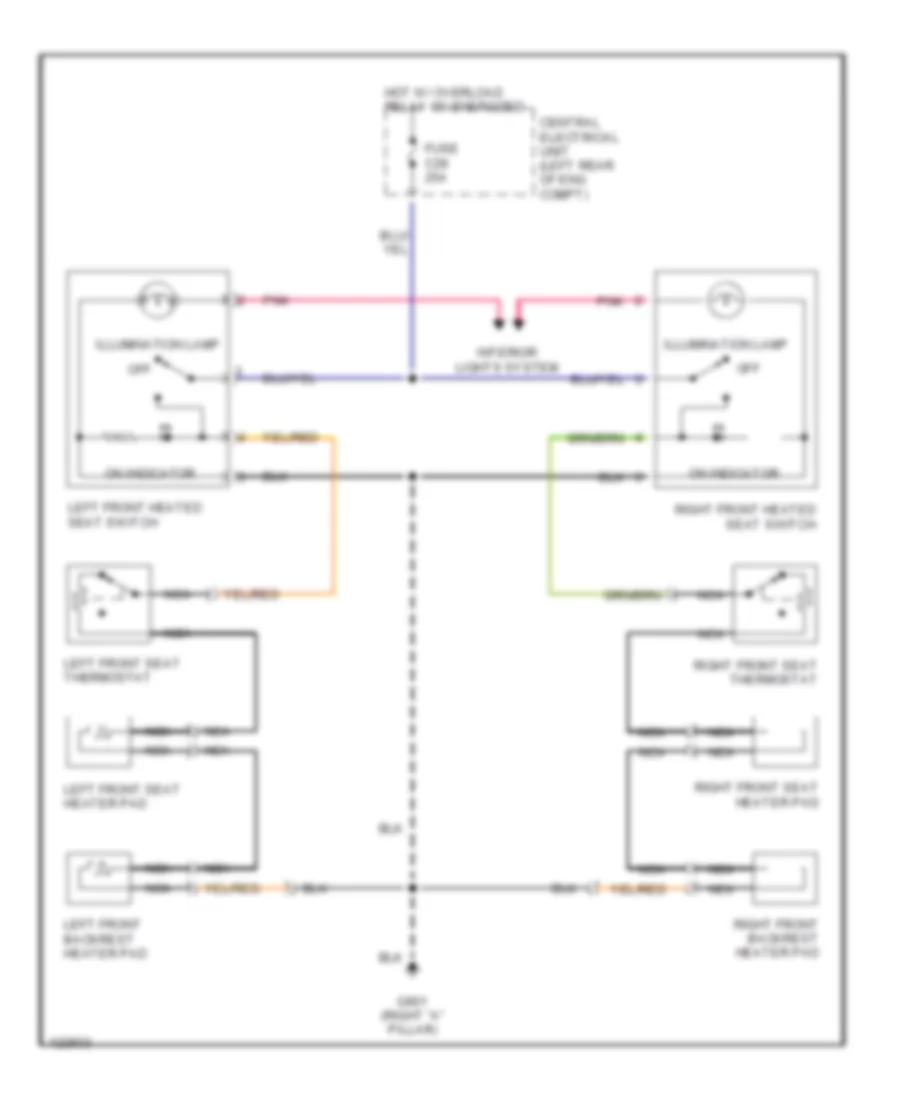 Front Seat Heater Wiring Diagram for Volvo C70 2000