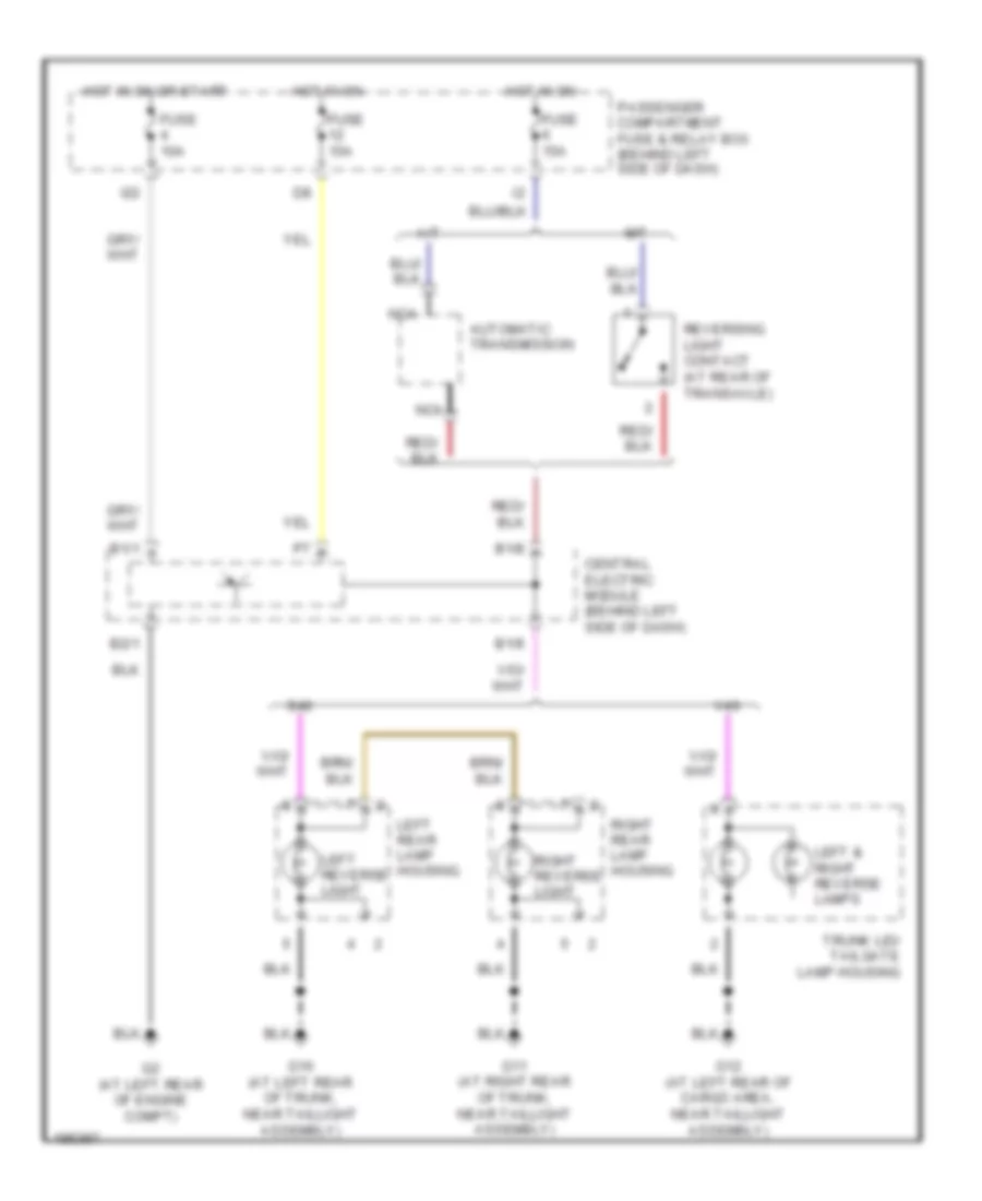 Back up Lamps Wiring Diagram for Volvo S40 LSE 2004