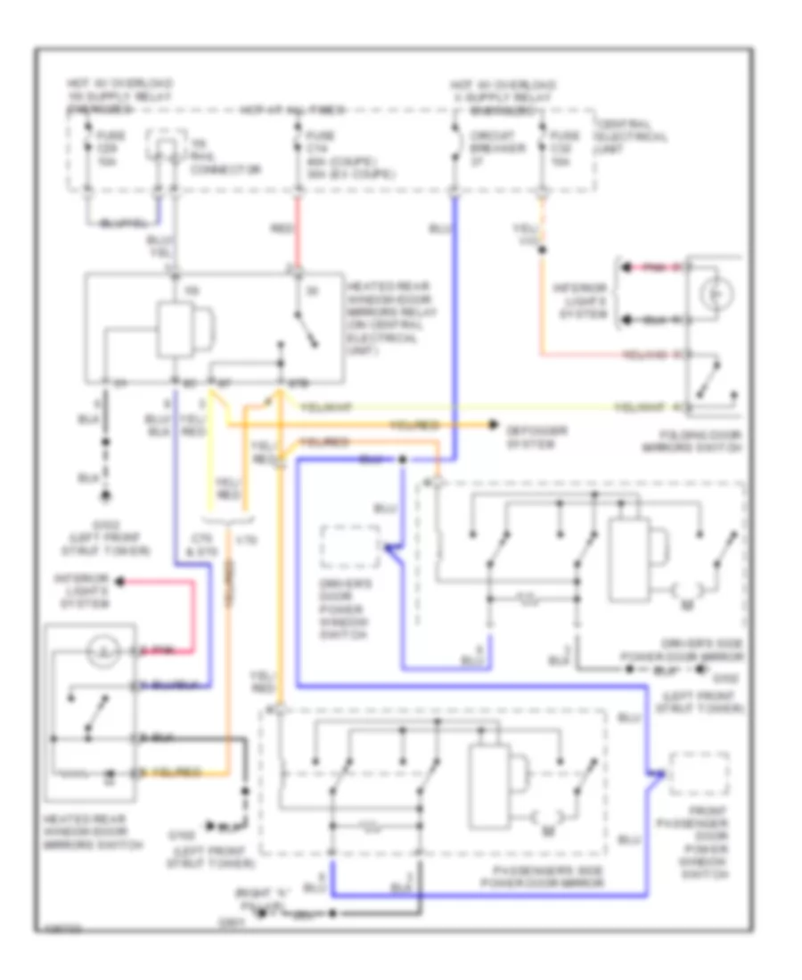 Fold back Mirrors Wiring Diagram for Volvo S70 GLT 2000