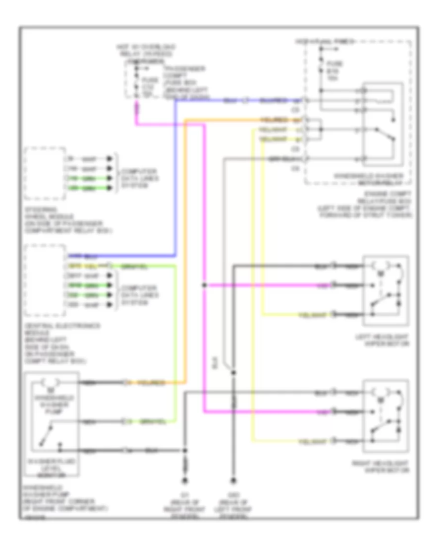 Headlamp Wiper Washer Wiring Diagram for Volvo S60 2004