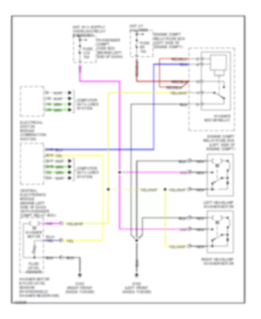 Headlamp Wiper Washer Wiring Diagram for Volvo S80 T 6 2000