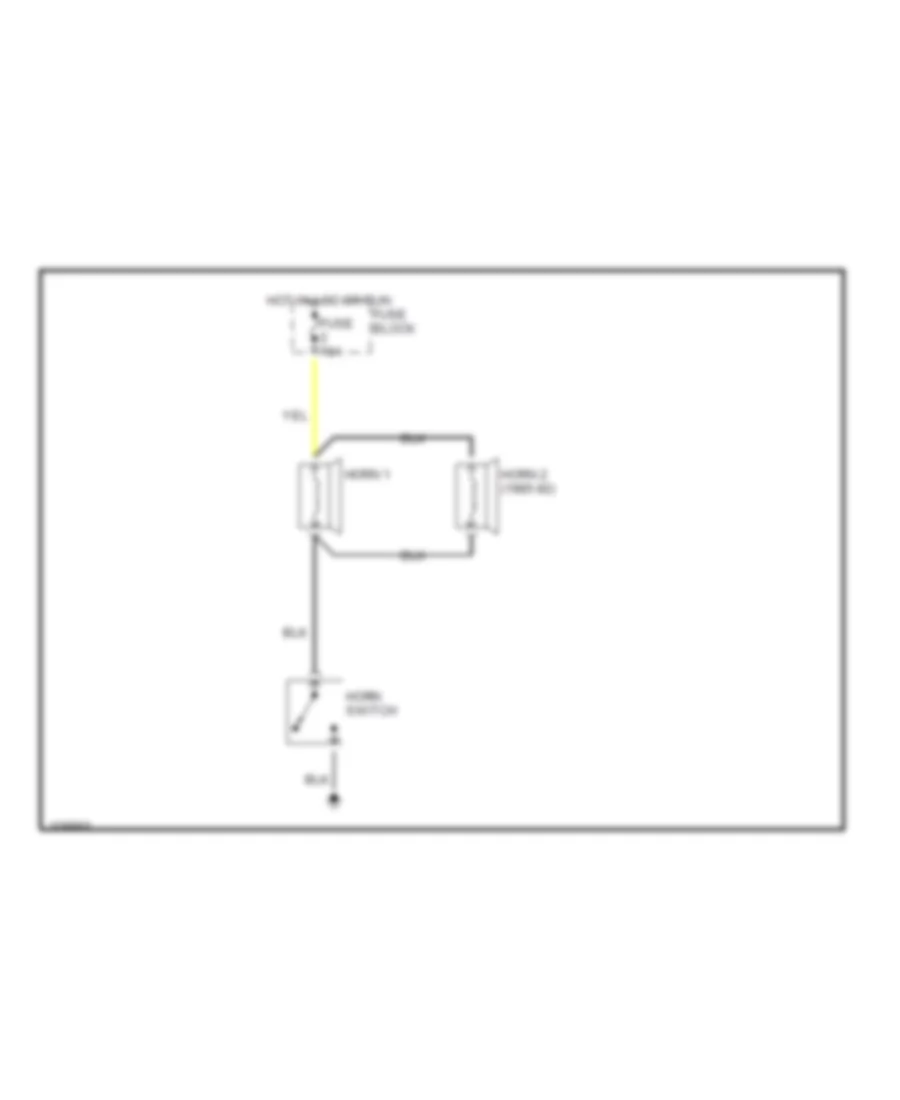 Horn Wiring Diagram for Volvo 240 1990