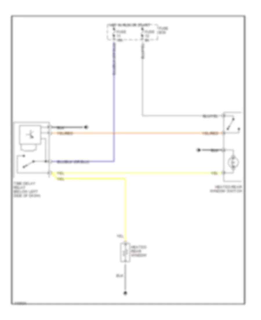 Rear Defogger Wiring Diagram for Volvo 240 DL 1990