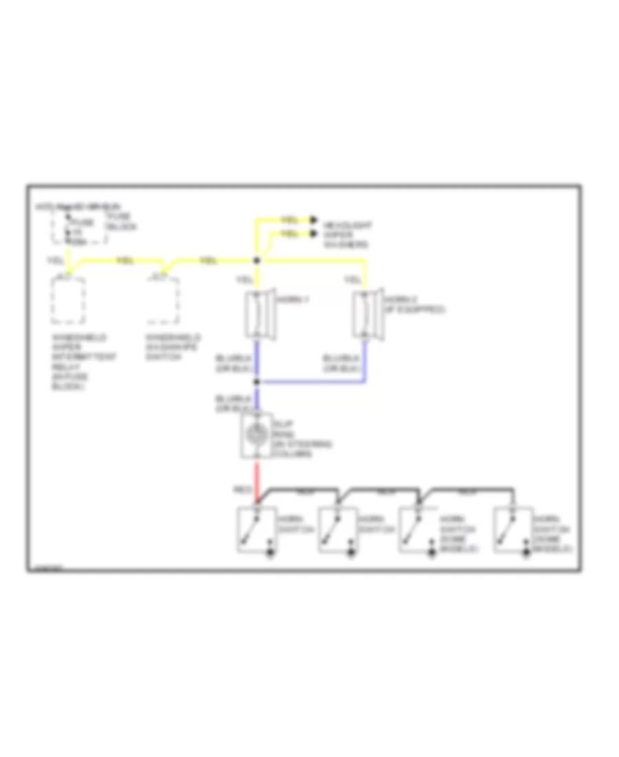 Horn Wiring Diagram for Volvo 740 1990