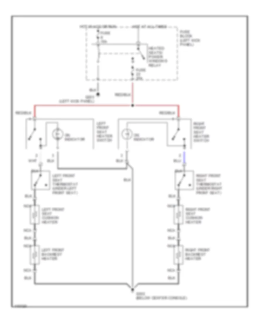 Heated Seats Wiring Diagram, Single Output for Volvo 740 1990