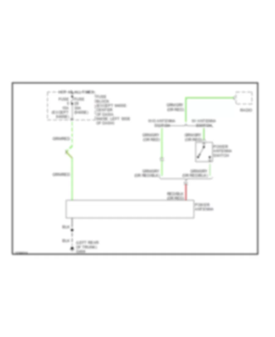 Power Antenna Wiring Diagram for Volvo 740 GLE 1990