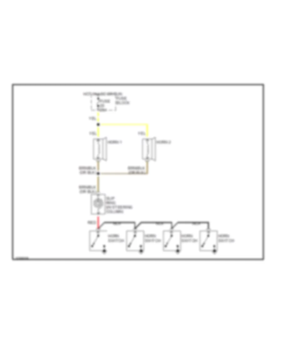 Horn Wiring Diagram for Volvo 760 GLE 1990
