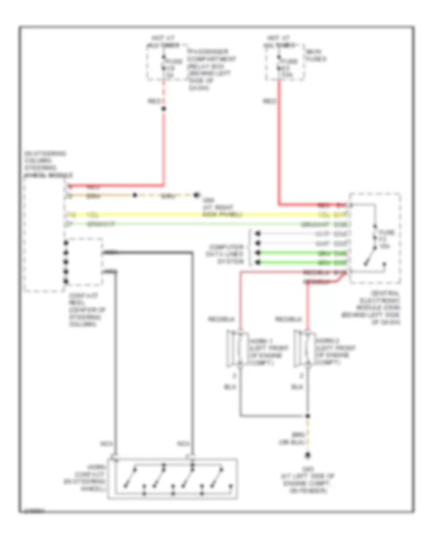 Horn Wiring Diagram for Volvo S80 2005