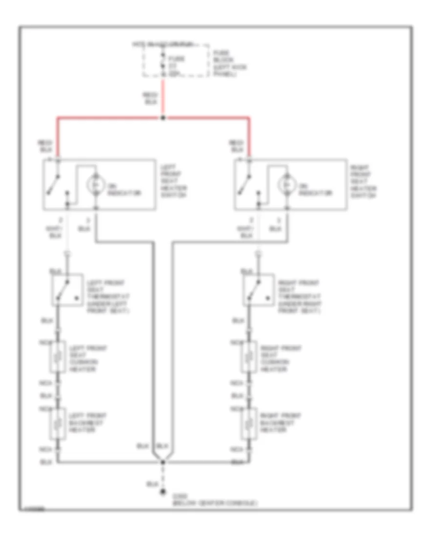 Heated Seats Wiring Diagram Except SE Normal Output for Volvo 940 GLE 1991