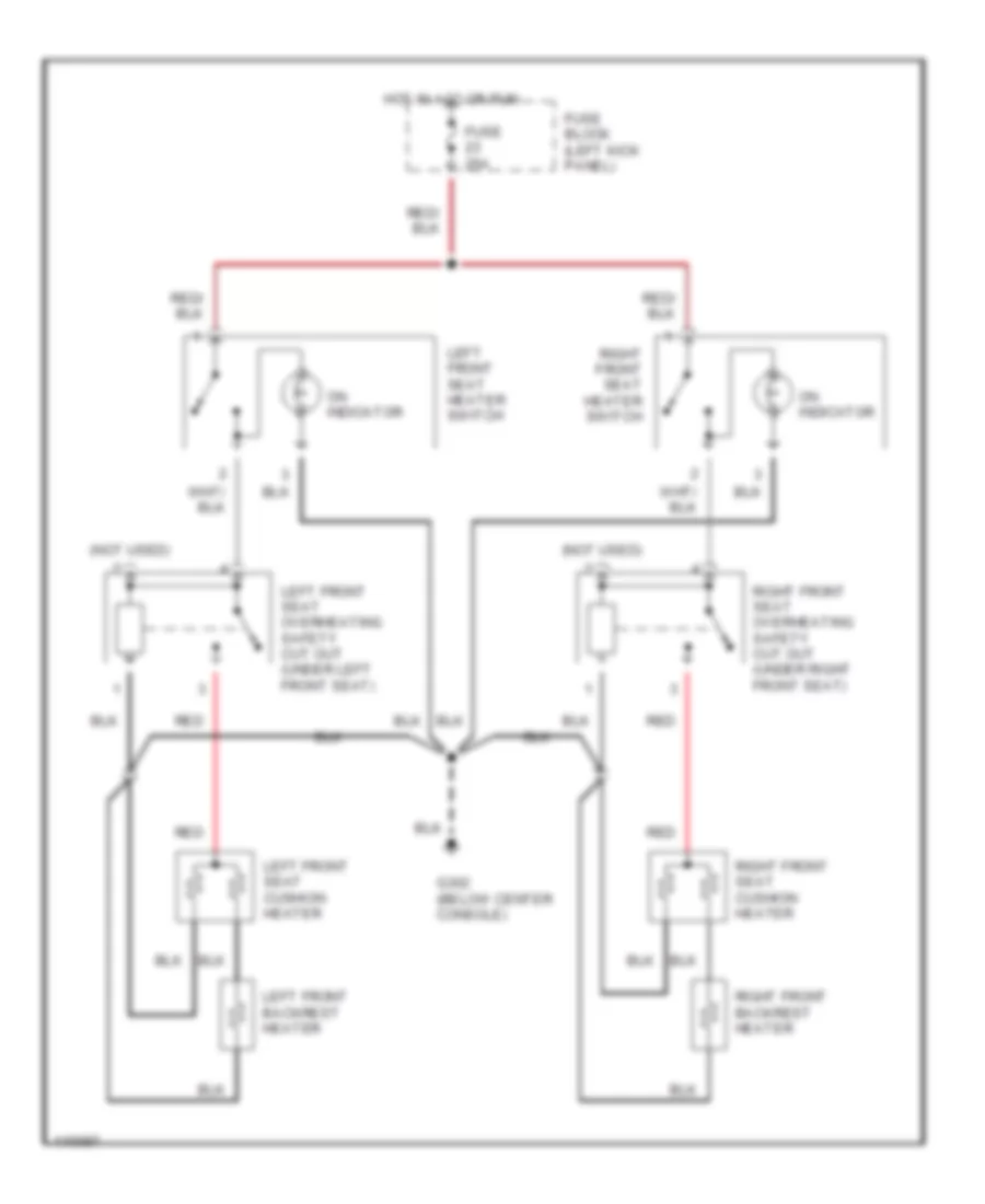 Heated Seats Wiring Diagram Except SE High Output for Volvo 940 SE 1991
