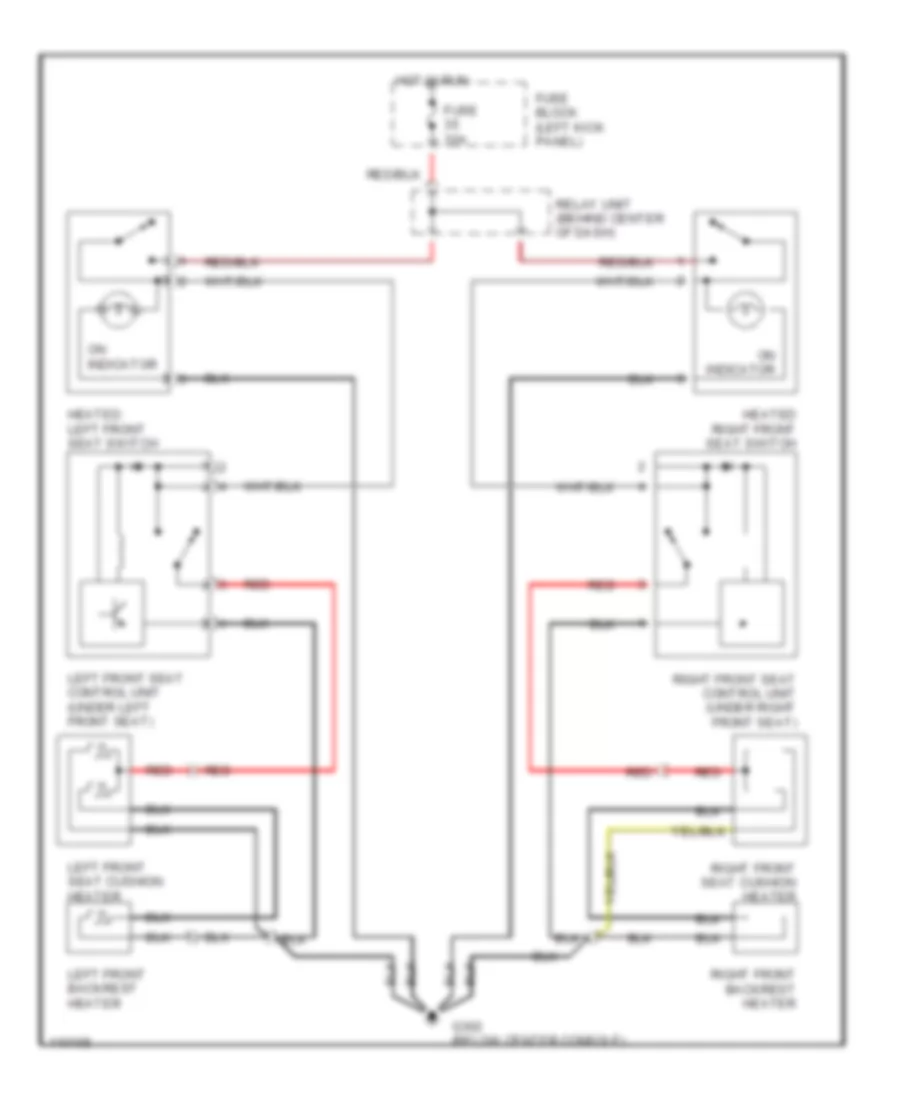 Heated Seats Wiring Diagram, SE for Volvo 940 Turbo 1991