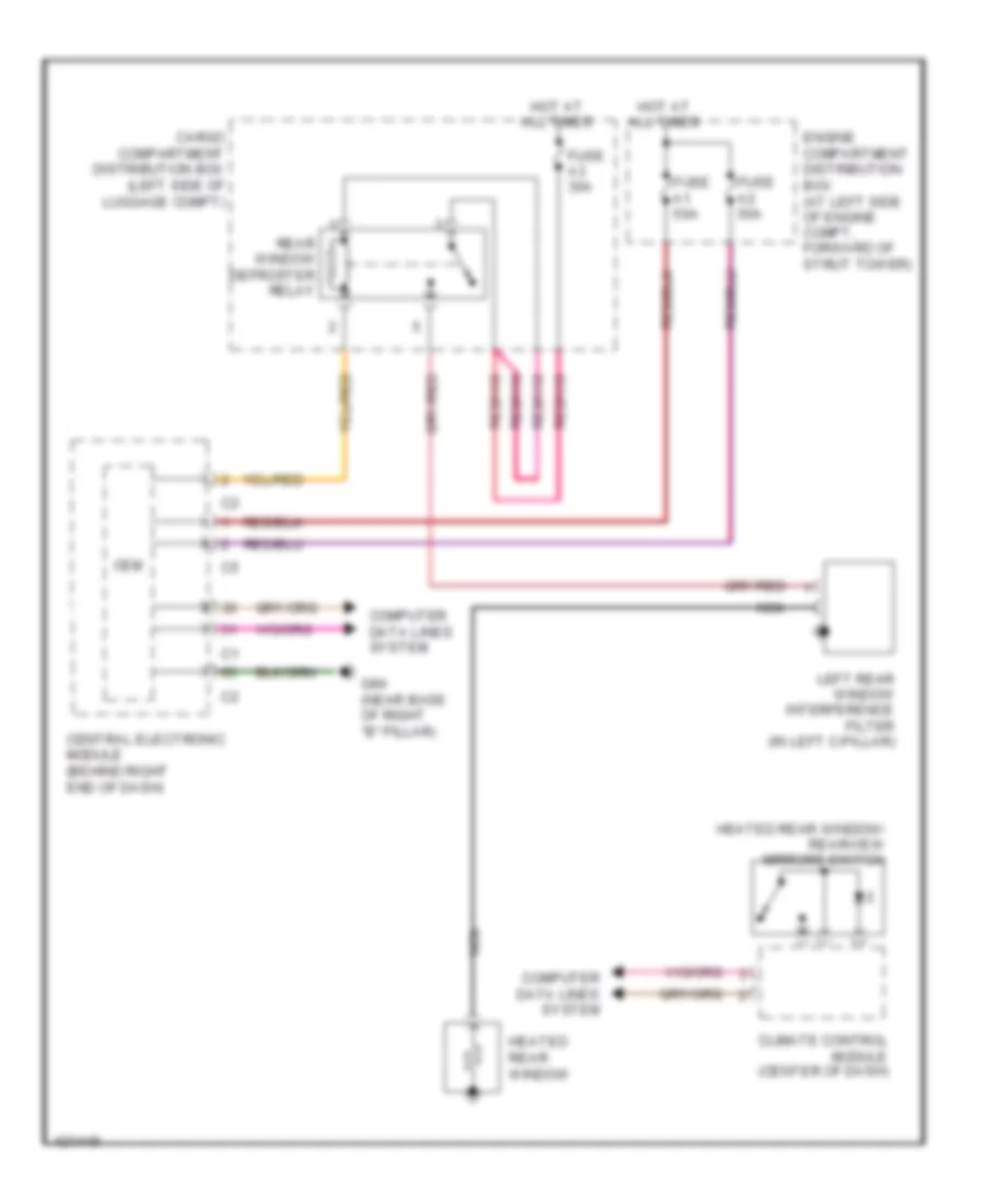 Rear Defogger Wiring Diagram for Volvo S80 3.2 2014