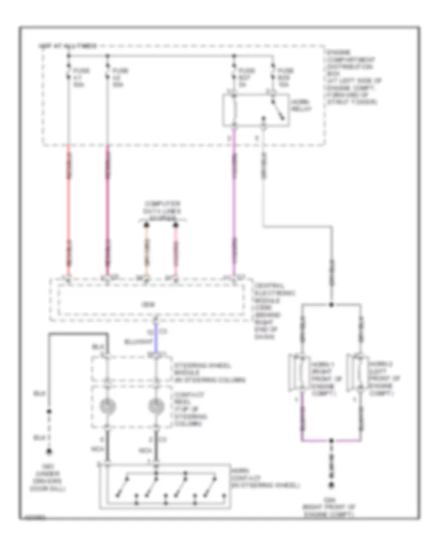 Horn Wiring Diagram for Volvo S80 3.2 2014