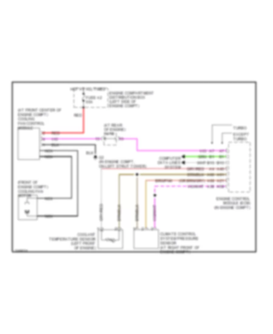 Cooling Fan Wiring Diagram, Late Production for Volvo XC90 2005