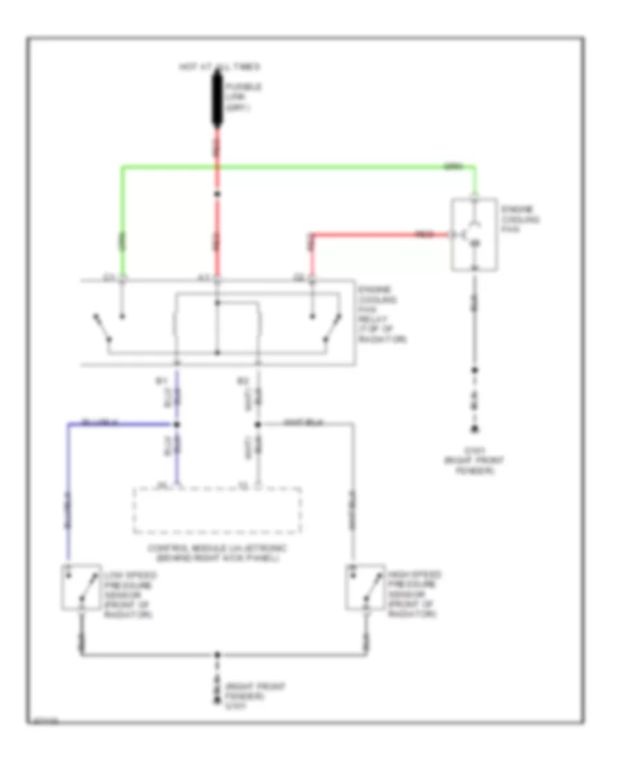 Cooling Fan Wiring Diagram for Volvo 740 1992