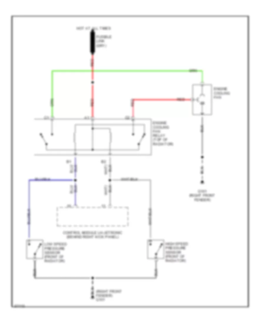 Cooling Fan Wiring Diagram for Volvo 740 GL 1992