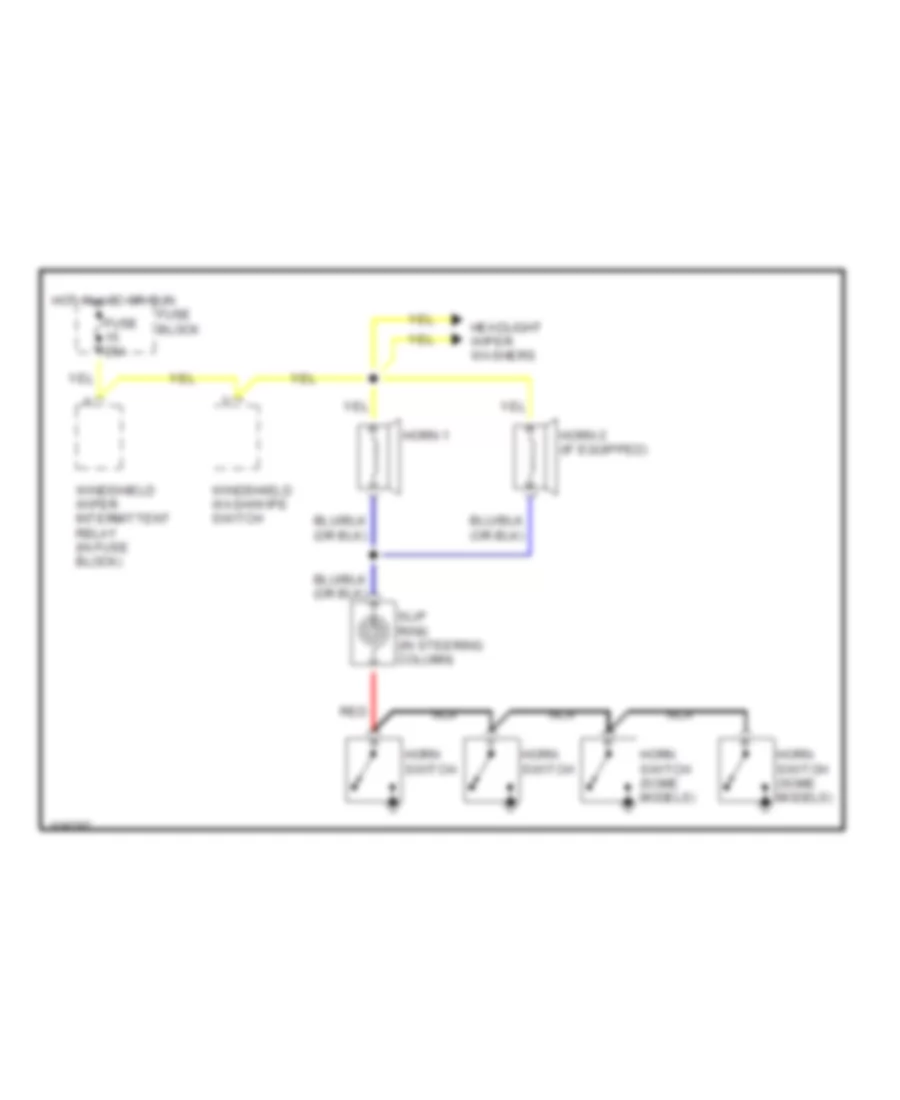 Horn Wiring Diagram for Volvo 740 Turbo 1992