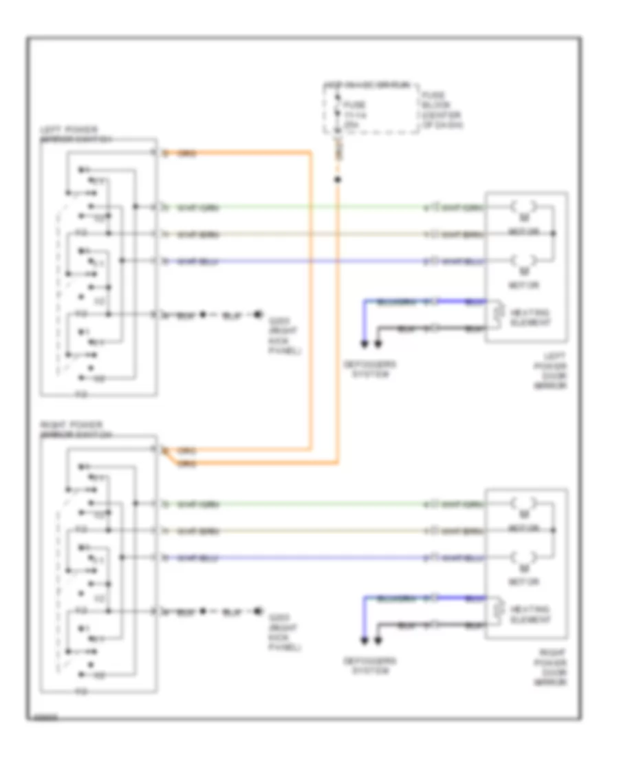 Power Mirror Wiring Diagram for Volvo 740 Turbo 1992