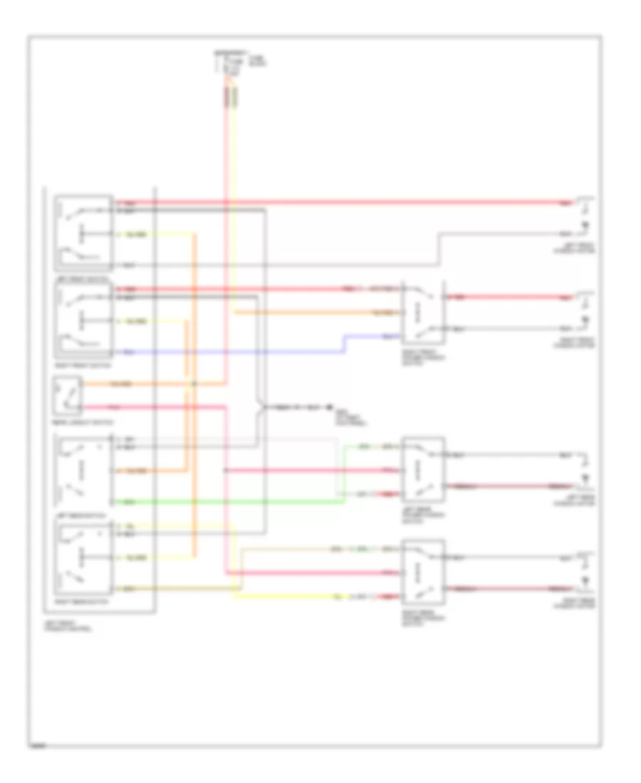 Power Window Wiring Diagram for Volvo 740 Turbo 1992