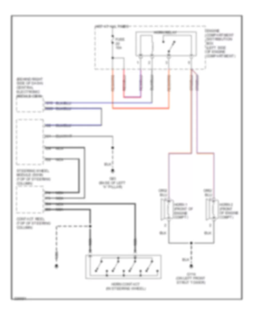 Horn Wiring Diagram for Volvo S40 T-5 2011