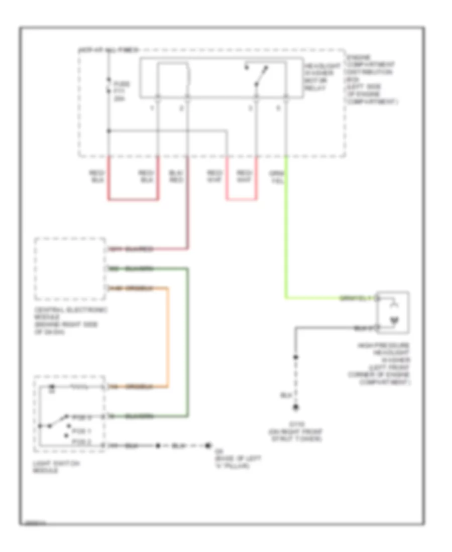 Headlamp Washer Wiring Diagram for Volvo S40 T-5 R-Design 2011
