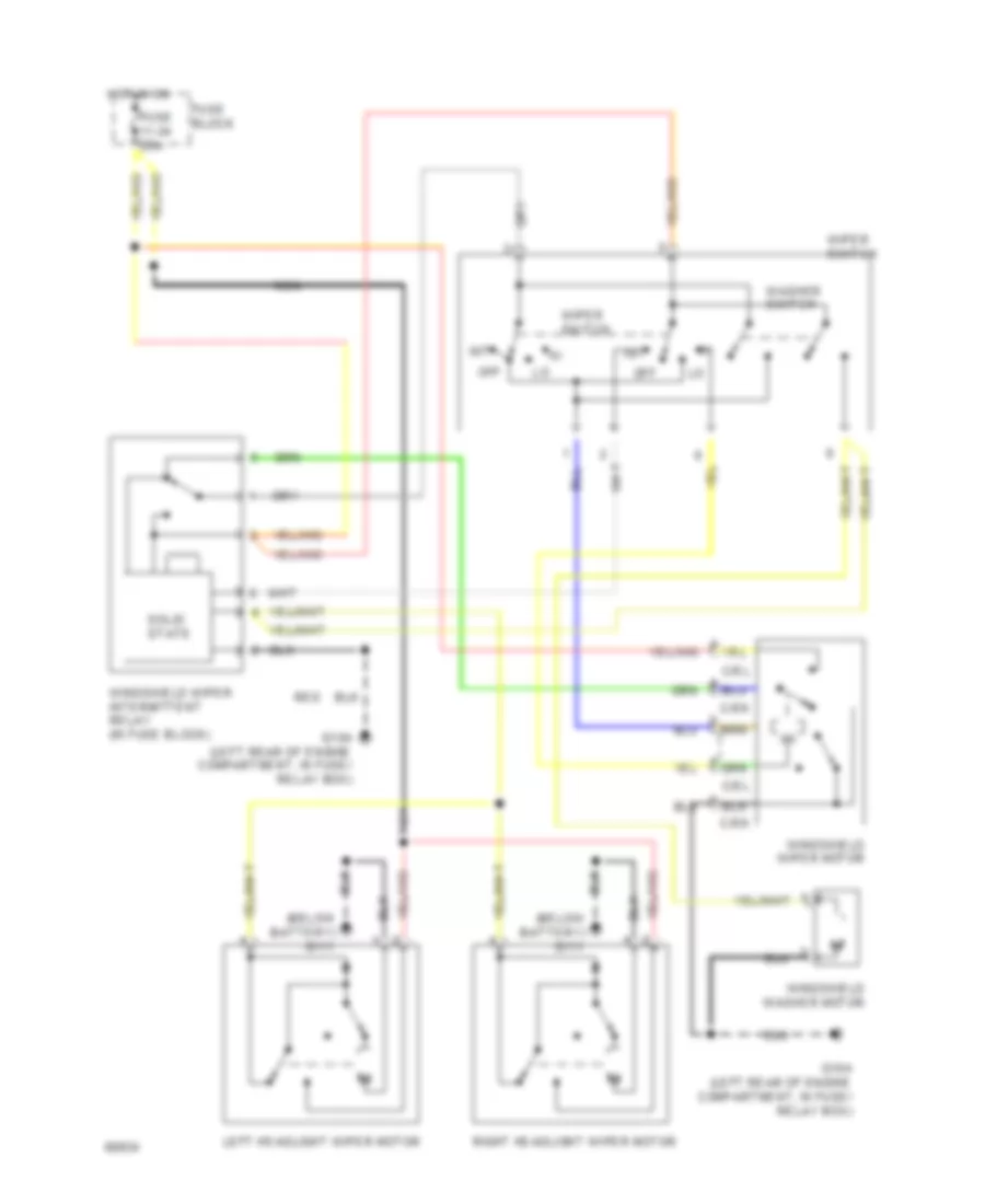 Передняя Электросхема стеклоочистителя, дворников и омывателя Дворника/Шайбы и Фары для Volvo 850 1994