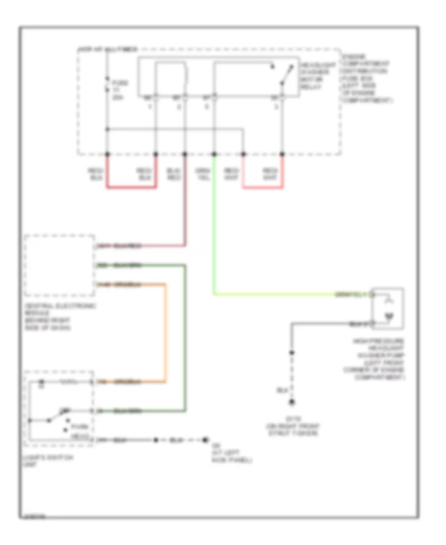 Headlamp Washer Wiring Diagram for Volvo V50 2006