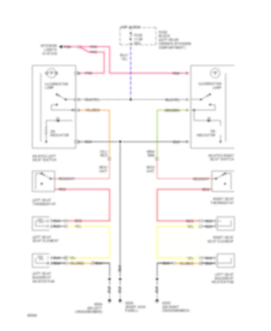 Front Seat Heater Wiring Diagram for Volvo 850 Turbo 1994