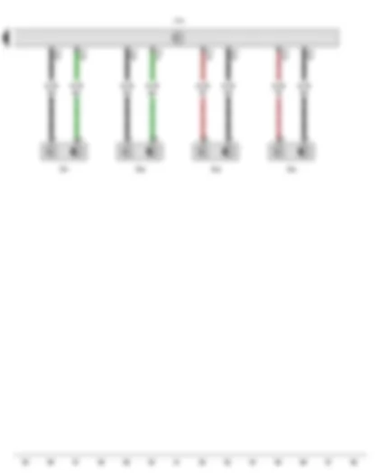 Wiring Diagram  VW AMAROK 2012 - Rear right speed sensor - Front right speed sensor - Rear left speed sensor - Front left speed sensor - ABS control unit