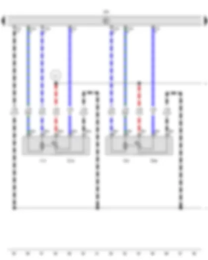 Wiring Diagram  VW AMAROK 2012 - Potentiometer for defroster flap control motor - Potentiometer for footwell vent control motor - Climatronic control unit - Defroster flap control motor - Footwell flap control motor