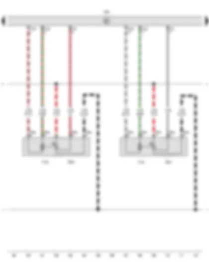 Wiring Diagram  VW AMAROK 2012 - Potentiometer for left temperature flap control motor - Potentiometer for right temperature flap control motor - Climatronic control unit - Left temperature flap control motor - Right temperature flap control motor