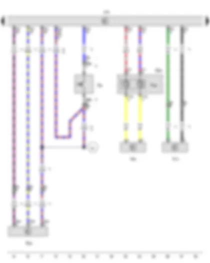 Wiring Diagram  VW AMAROK 2012 - Driver side belt switch - Key operated switch to deactivate front passenger side airbag - Steering column combination switch - Coil connector - Airbag control unit - Driver side airbag igniter - Front passenger side airbag igniter 1