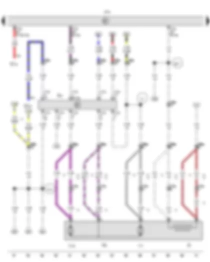 Wiring Diagram  VW AMAROK 2012 - Mirror adjustment switch - Onboard supply control unit - Fuse 19 on fuse holder C - Fuse 33 on fuse holder C - Driver side exterior mirror