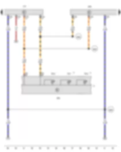 Wiring Diagram  VW AMAROK 2012 - Differential lock control unit - Control unit in dash panel insert - Transfer box control unit - Rear axle differential lock warning lamp - Inter-axle lock-up warning lamp