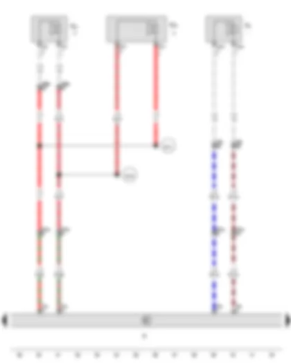 Wiring Diagram  VW AMAROK 2012 - Radio - Rear left loudspeaker - Front left treble loudspeaker - Front left bass loudspeaker