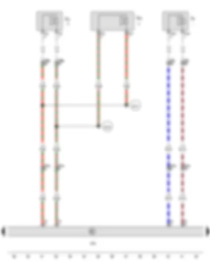 Wiring Diagram  VW AMAROK 2012 - Control unit with display for radio and navigation - Rear left loudspeaker - Front left treble loudspeaker - Front left bass loudspeaker