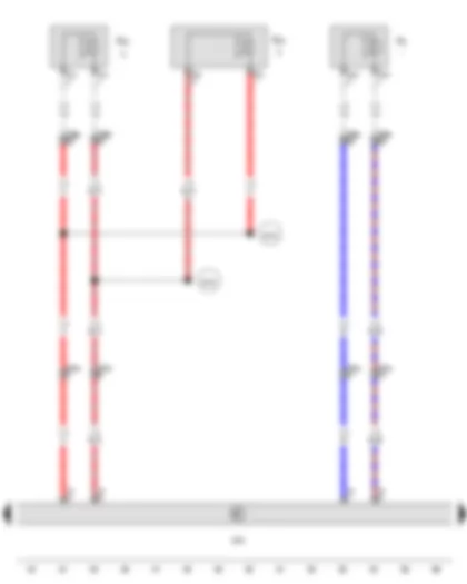 Wiring Diagram  VW AMAROK 2012 - Control unit with display for radio and navigation - Rear right loudspeaker - Front right treble loudspeaker - Front right bass loudspeaker