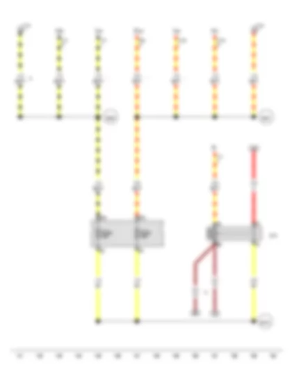 Wiring Diagram  VW AMAROK 2011 - Left headlight dipped beam bulb - Right headlight dipped beam bulb - Left headlight range control motor - Right headlight range control motor